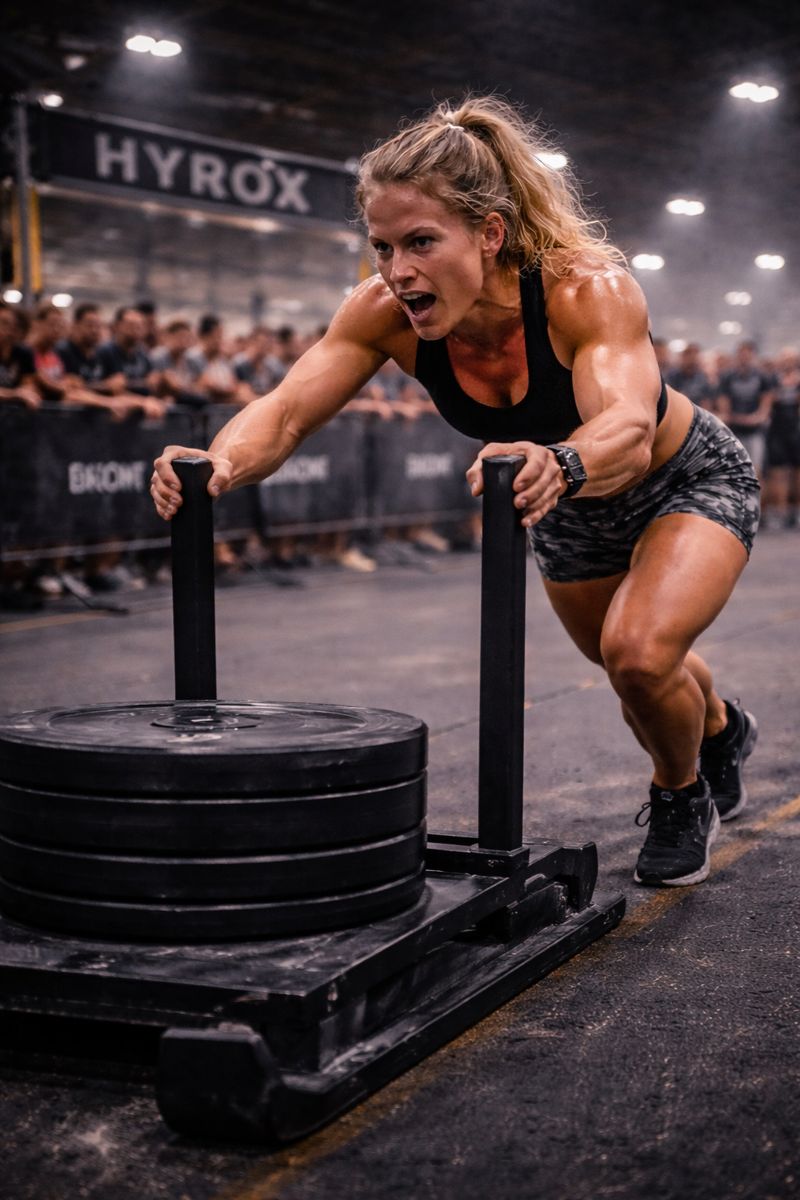 HYROX sled push training